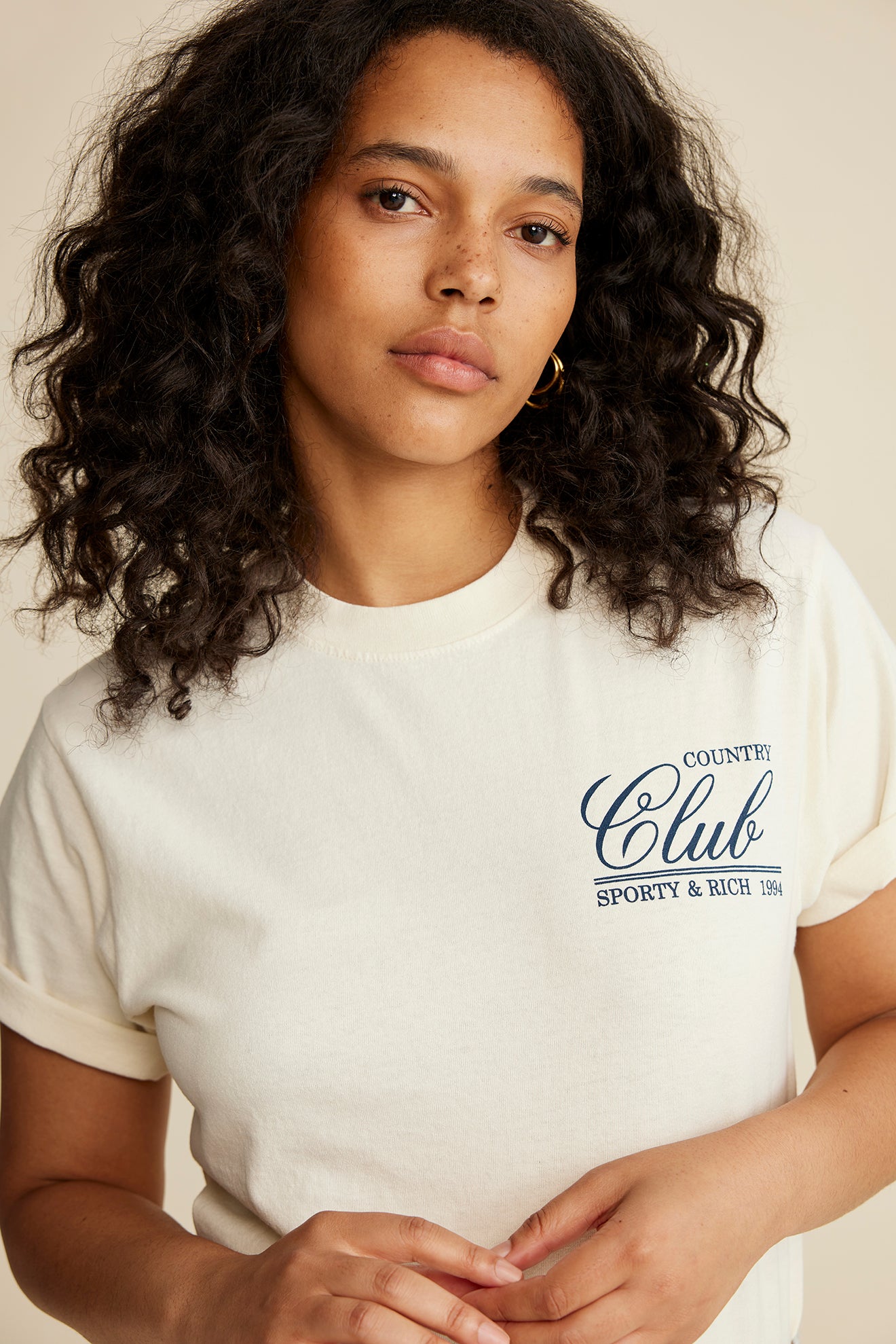 94 Country Club T-Shirt - Cream/Navy