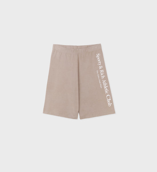 Athletic Club Biker Short - Elephant/White
