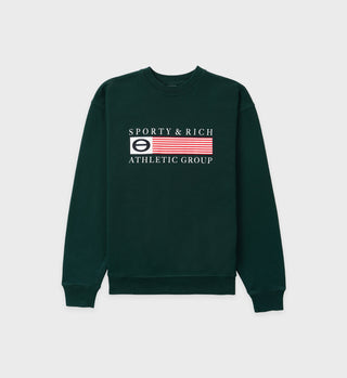 Athletic Group Flag Crewneck - Forest Green
