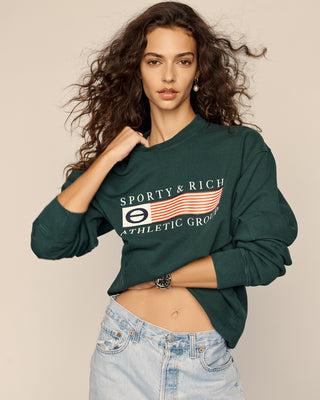 Athletic Group Flag Crewneck - Forest Green