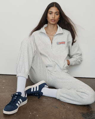 Athletic Group Flag Quarter Zip - Heather Gray