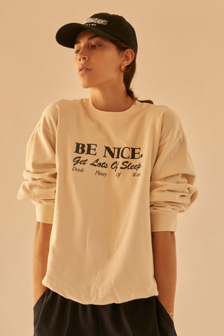 Be Nice Crewneck - Cream