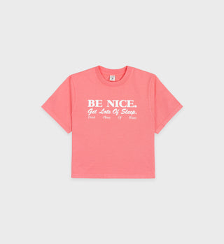 Be Nice Cropped T-Shirt - Strawberry