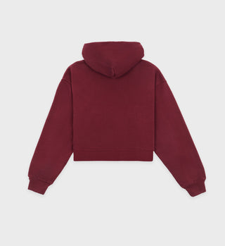 Beverly Hills Cropped Hoodie - Merlot