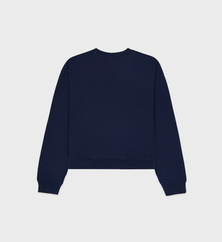 Big Apple Cropped Crewneck - Navy