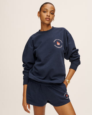 Big Apple Cropped Crewneck - Navy