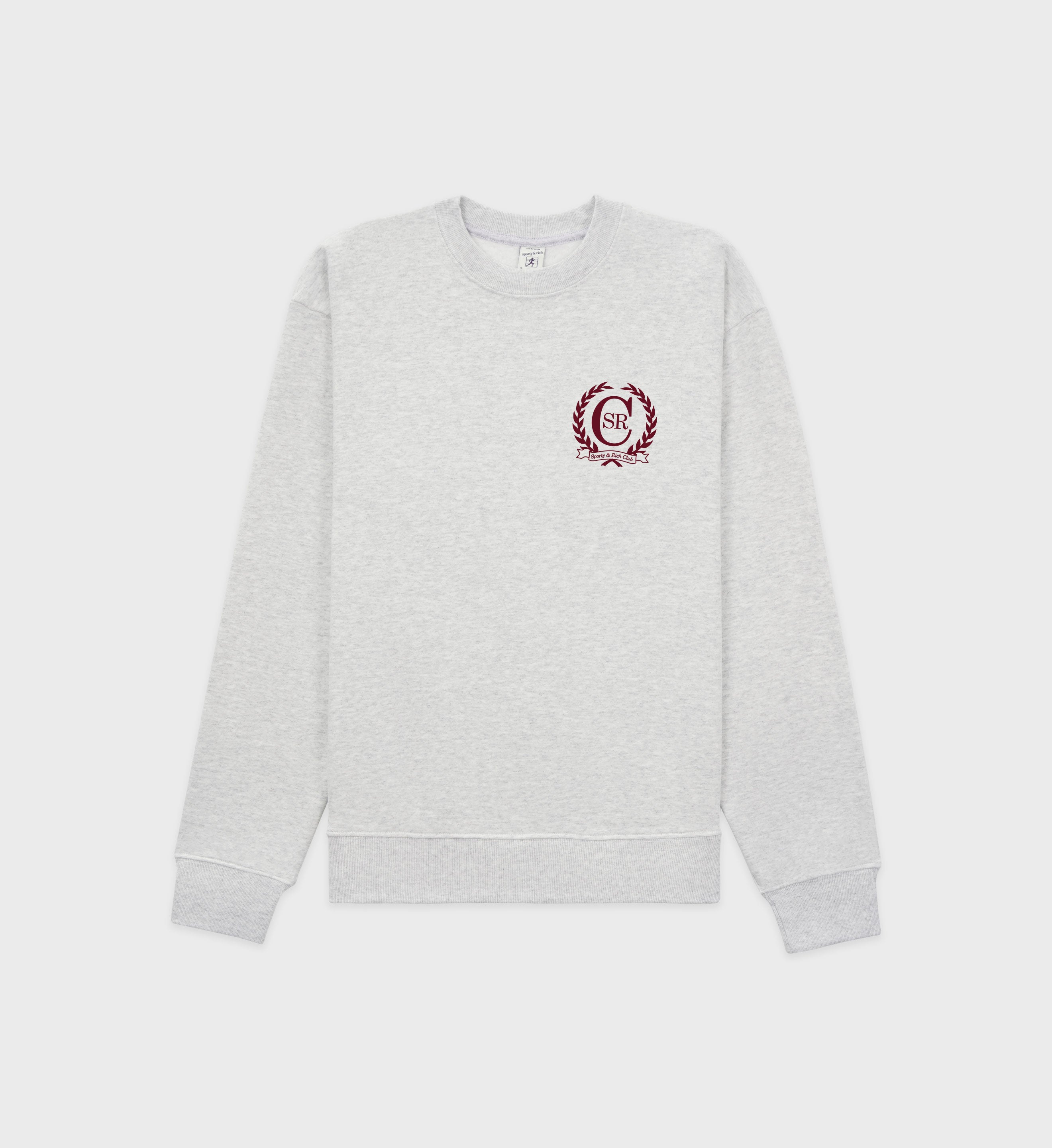 C Crest Crewneck - Heather Gray/Merlot