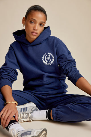 C Crest Hoodie - Navy/White