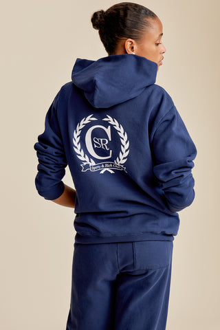 C Crest Hoodie - Navy/White