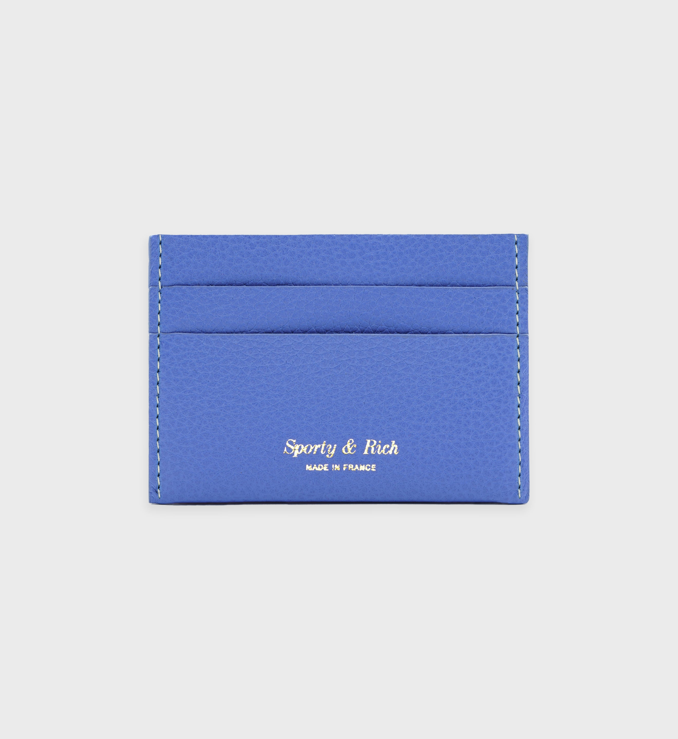 Sporty & Rich Grained Leather Card Holder Ocean