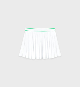Classic Logo Pleated Skirt - White/Kelly