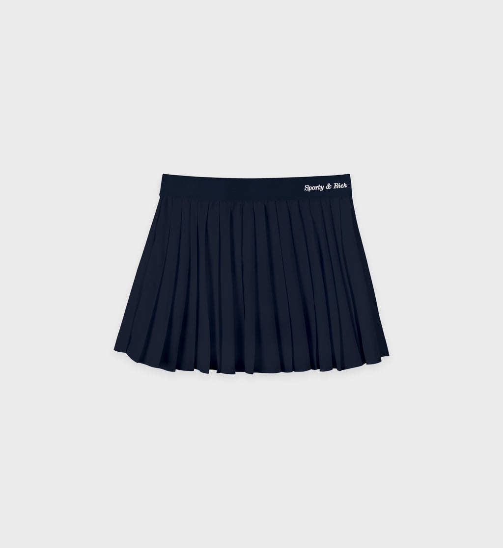 Classic Logo Pleated Skirt - Navy – Sporty & Rich