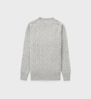 Classic Logo Cableknit Sweater - Heather Gray