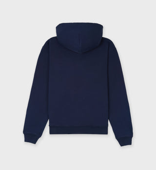 Connecticut Crest Flocked Hoodie - Navy