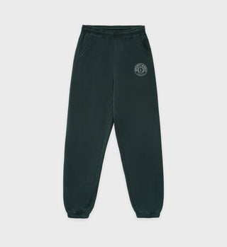Connecticut Crest Flocked Sweatpant - Forest