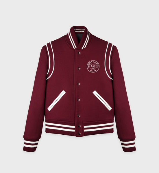 Connecticut Crest Varsity Jacket - Merlot