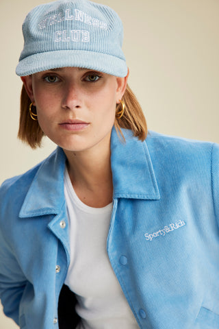 Casquette Wellness Club Corduroy - Bleu Bébé/Blanc