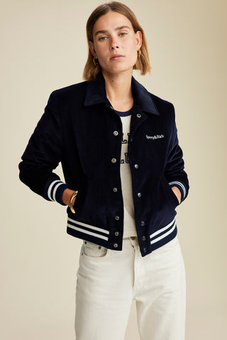 Wellness Club Corduroy Jacket - Navy/Cream