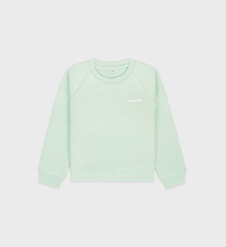 Eat More Veggies Kids Crewneck - Sage/White