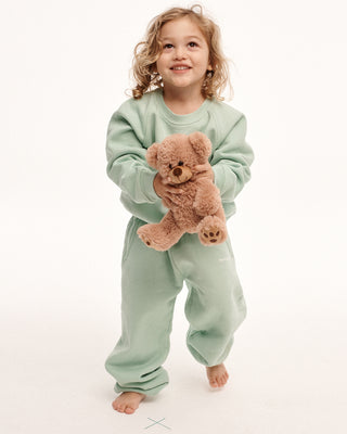 Eat More Veggies Kids Crewneck - Sage/White