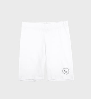 Wellness Logo Biker Short - White
