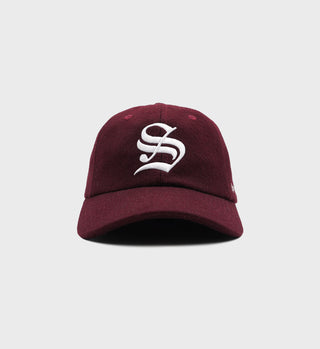 English Logo Wool Hat - Merlot