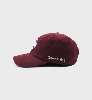 English Logo Wool Hat - Merlot