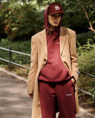 English Logo Wool Hat - Merlot