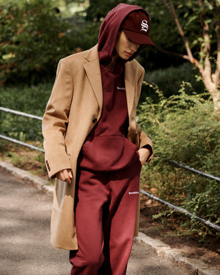 English Logo Wool Hat - Merlot