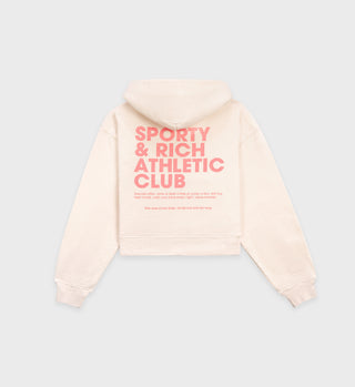 Exercise Often Cropped Hoodie - Cream