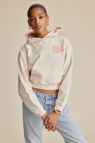 Exercise Often Cropped Hoodie - Cream