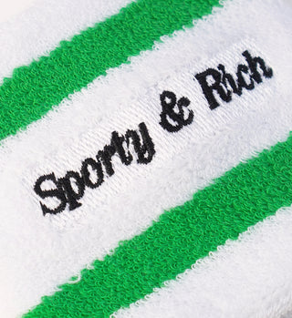 Terry Cloth Headband - White/Kelly