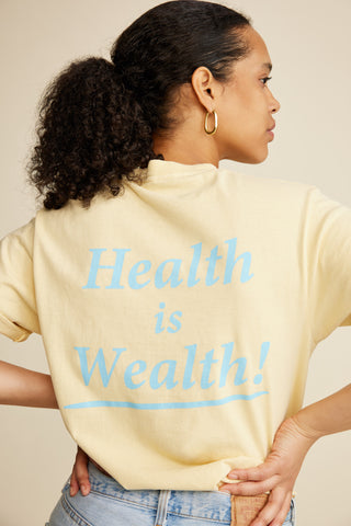 Health Is Wealth T-Shirt - Almond/H2O