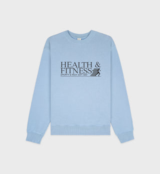 Health & Fitness Crewneck - Sky Blue/Black