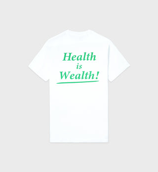 Health is Wealth T-Shirt  - White/Kelly