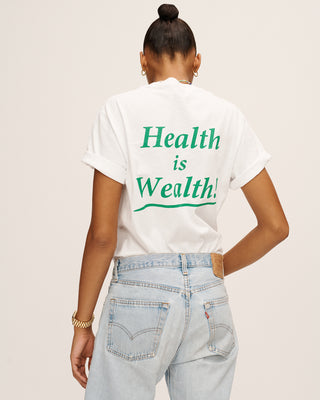 Health is Wealth T-Shirt  - White/Kelly