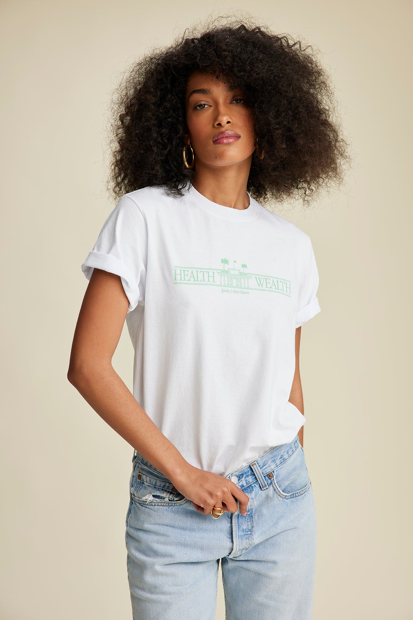 Health Resort T-Shirt - White/Verde – Sporty & Rich