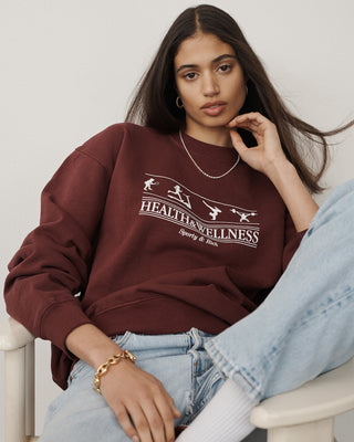Health & Wellness Crewneck - Merlot