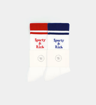 Intarsia Sock - Navy