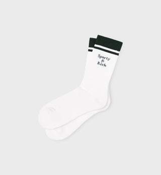 Intarsia Socks - White/Forest