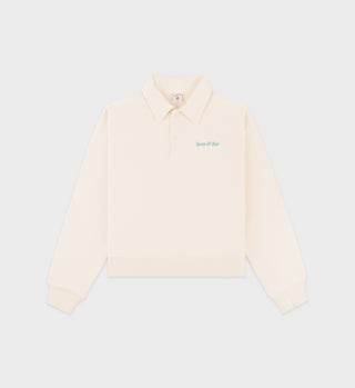 Italic Logo Embroidered Polo - Cream/Paradise