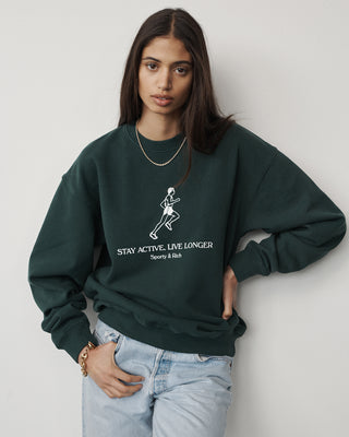 Live Longer Crewneck - Forest Green