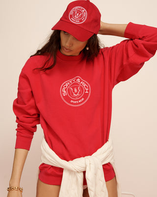 Connecticut Crest Crewneck - Framboise