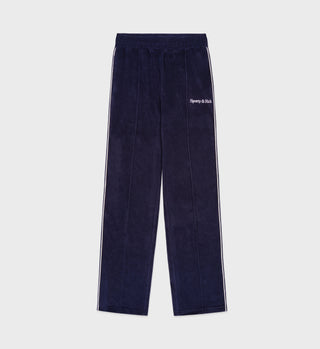 New Serif Terry Track Pant - Navy/White