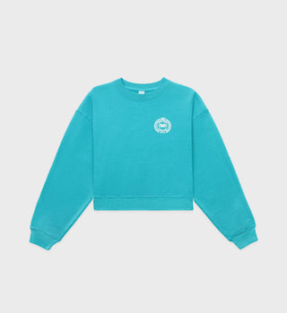 NY Country Club Cropped Crewneck - Teal