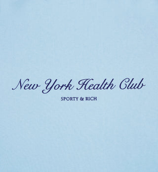 NY Health Club Flocked Sweatpant - H2O/Navy