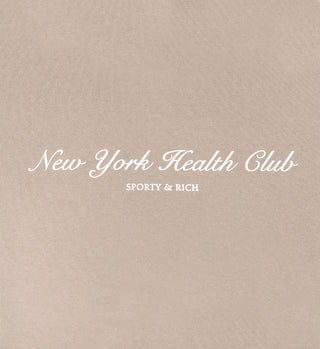 NY Health Club Cropped Hoodie - Elephant/White