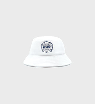 Prince Crest Terry Bucket Hat - White/Navy