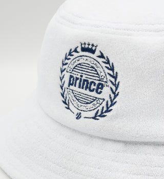 Prince Crest Terry Bucket Hat - White/Navy