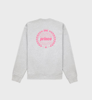 Prince Crest Crewneck - Heather Gray